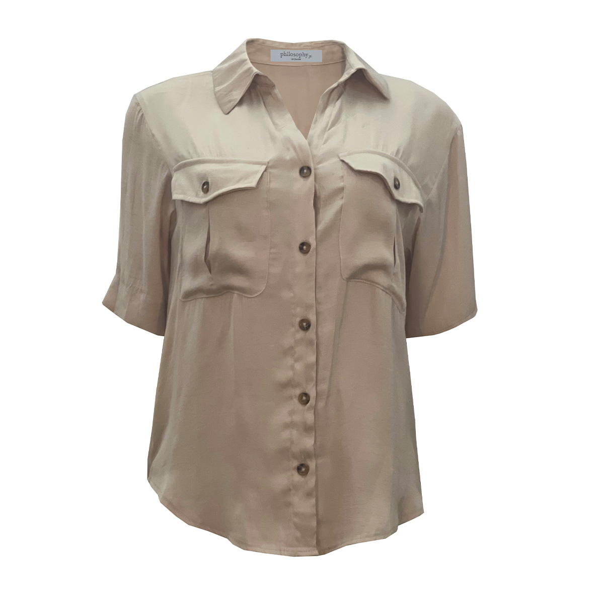 Blusa Lisa con Bolsillos Philosophy Woman Talla Chica para Mujer image number null