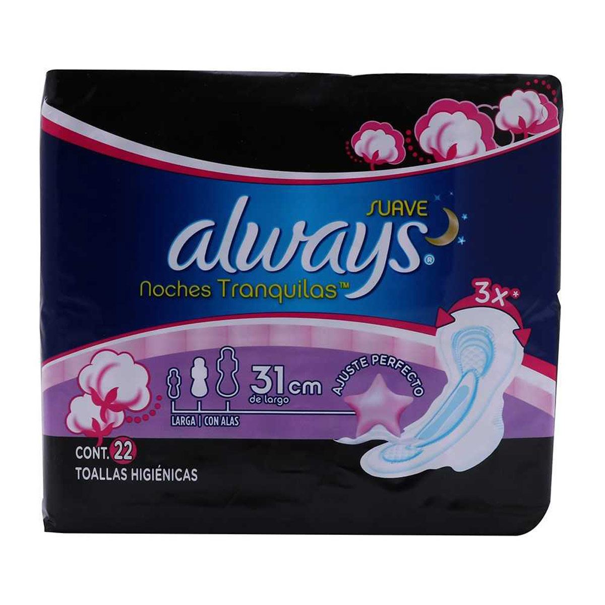 Always noches tranquilas con alas paquete con 22 toallas image number null
