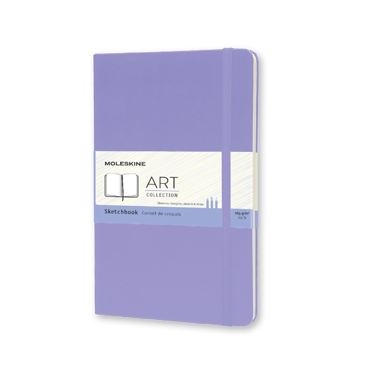 Cuaderno de Bocetos MOLESKINE Grande Lila con Hojas Blancas image number null