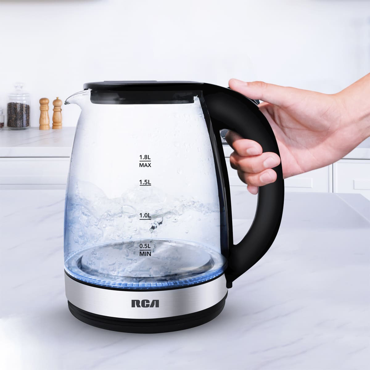 Tetera de Vidrio RCA 1.8 Lts Negro RC-328 image number null