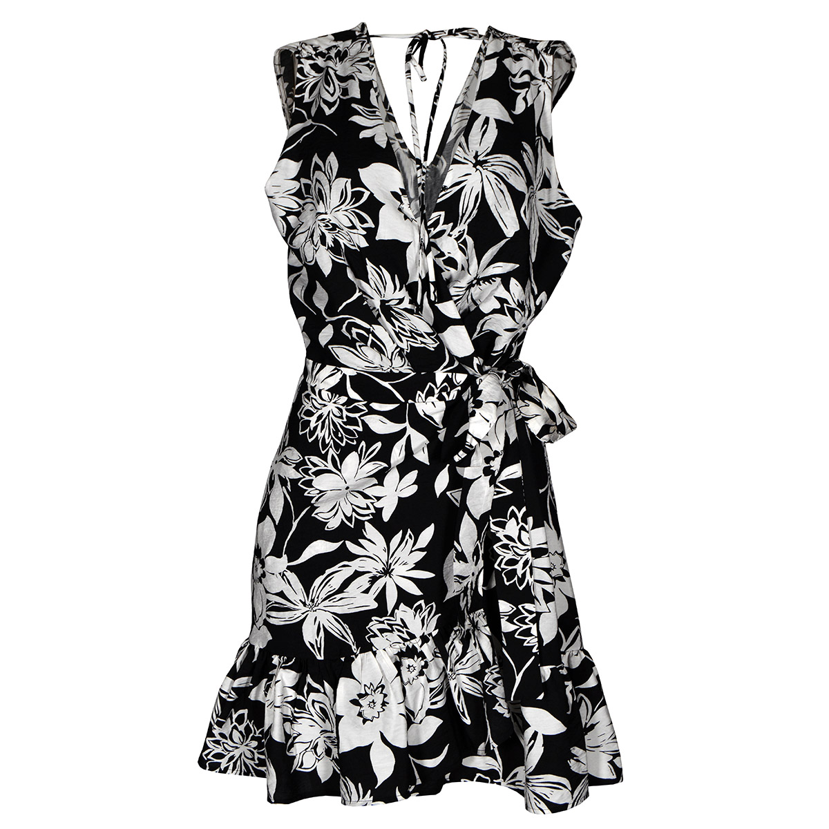 Vestido Corto con Estampado Floral y Frente Cruzado Philosophy para Mujer image number null