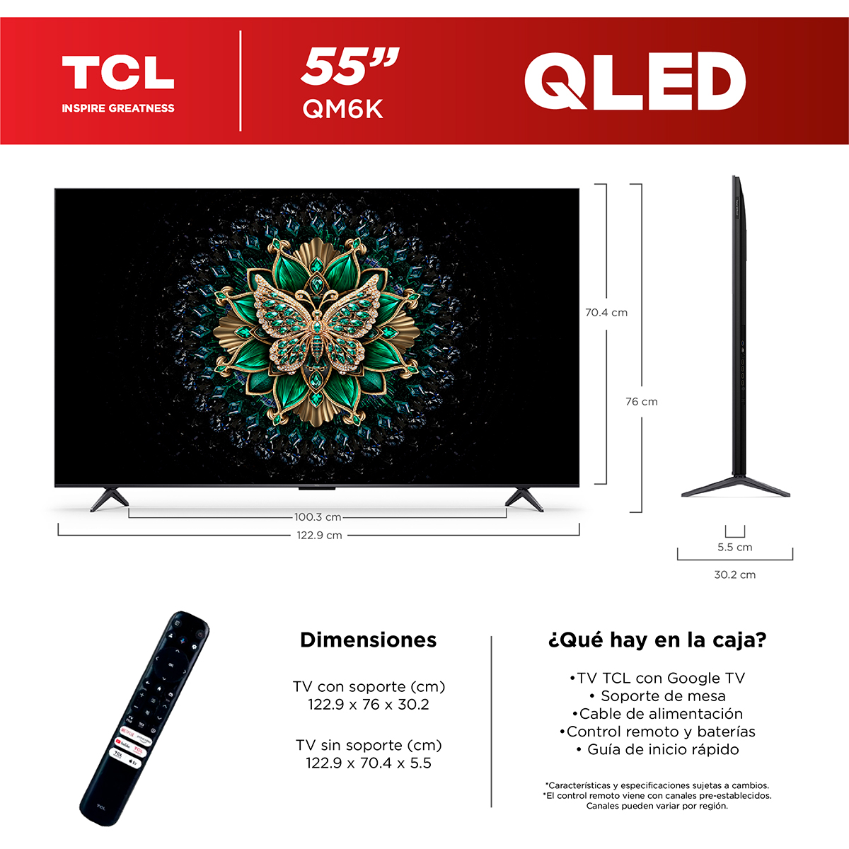 Pantalla Miniled TCL de 55 Pulgadas 4K 55qm6k image number null