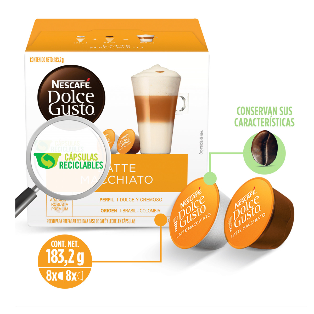 Cápsulas latte macchiato NESCAFE DOLCE GUSTO 16pz e-3 image number null