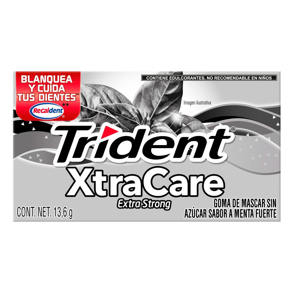 Chicles Trident Xtracare Menta Fuerte image number null