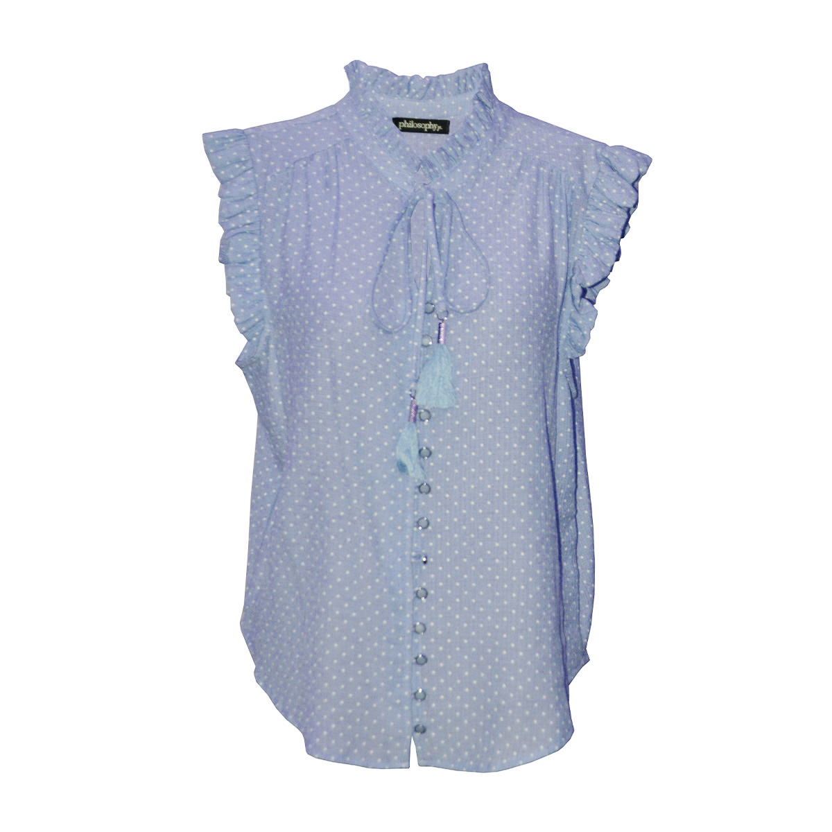 Blusa Estampada con Olanes Philosophy Woman Talla Grande para Mujer image number null