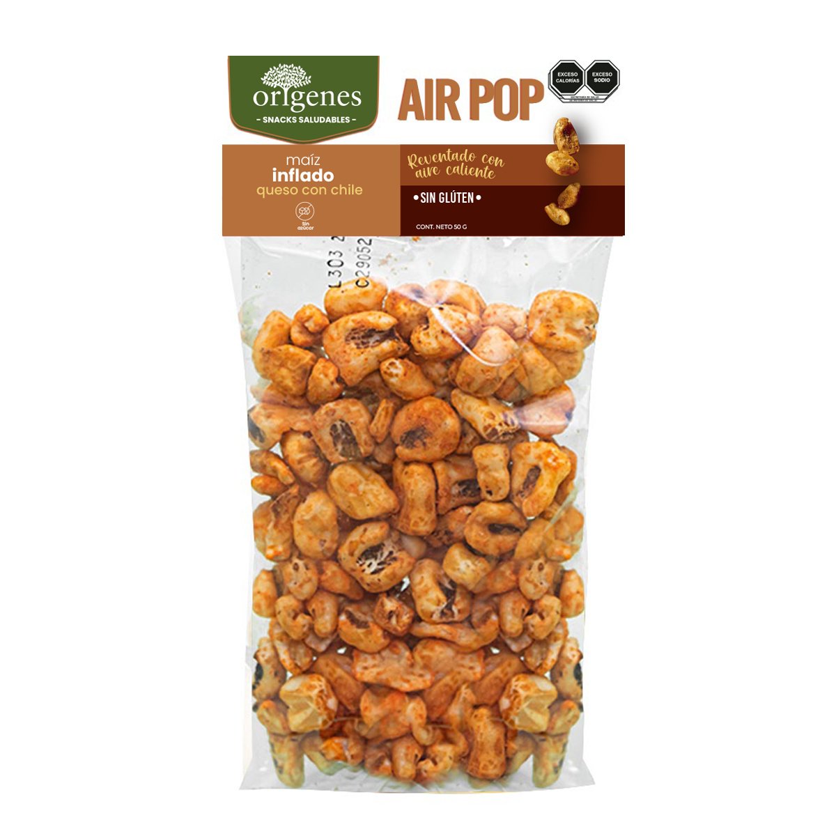 Maíz Inflado Queso Jalapeño Origene 50g image number null