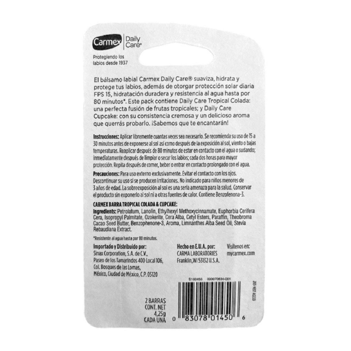 Carmex Dúo Pack Cup Cake - Tropical Colada image number null