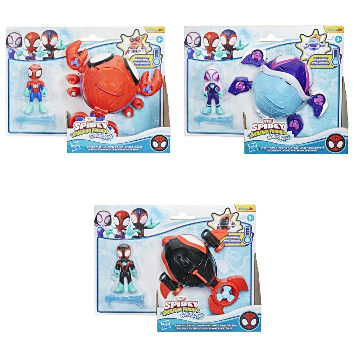 Set Spidey and his Amazing Friends Water-Webs Figuras y Veh&iacute;culos Cambio de Color Surtido image number null