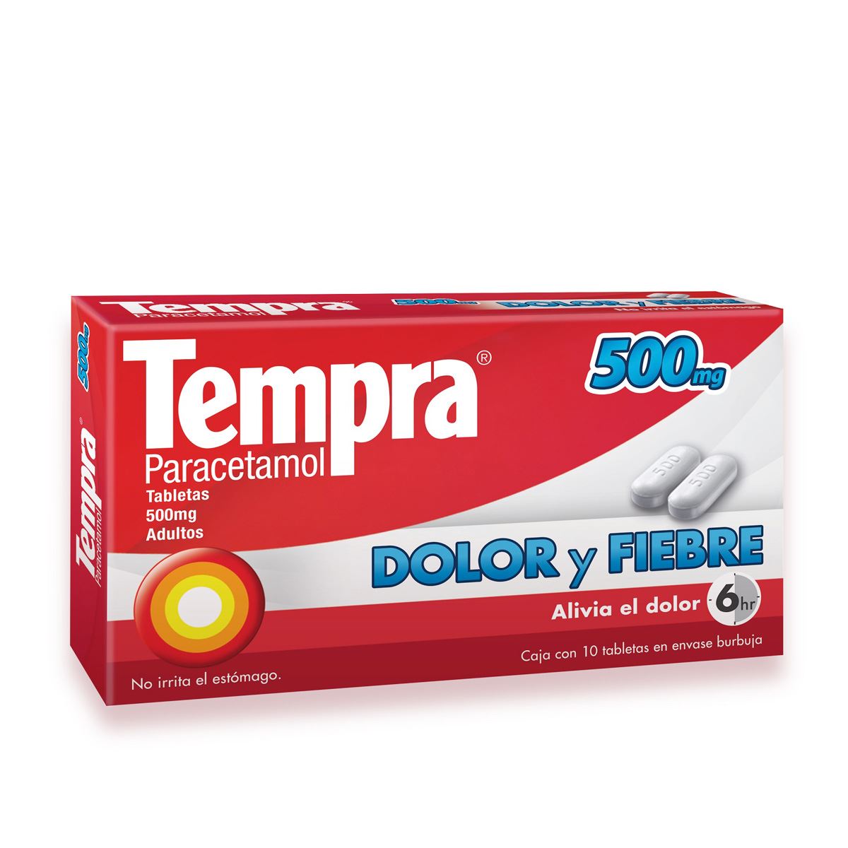 Tempra 10 Tabletas 500 mg image number null