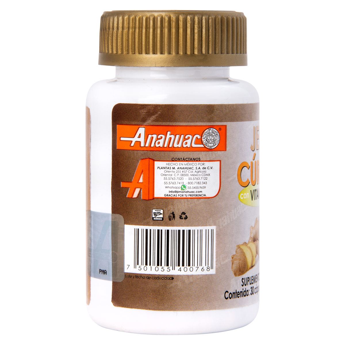 Jengibre, C&uacute;rcuma y Vitamina C" 30 c&aacute;psulas" image number null