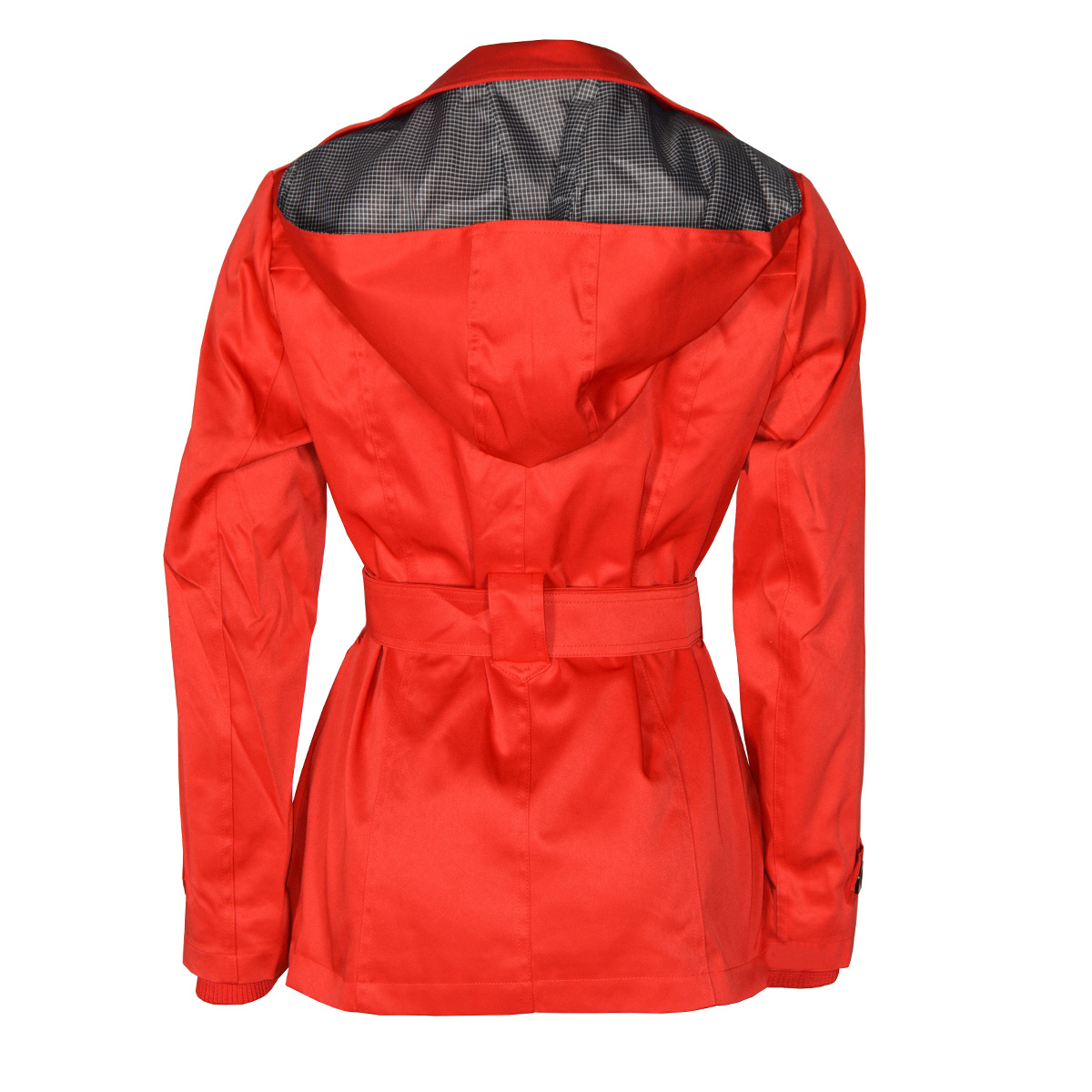 Gabardina Lisa con Cintur&oacute;n y Capucha Philosophy Talla Grande para Mujer image number null