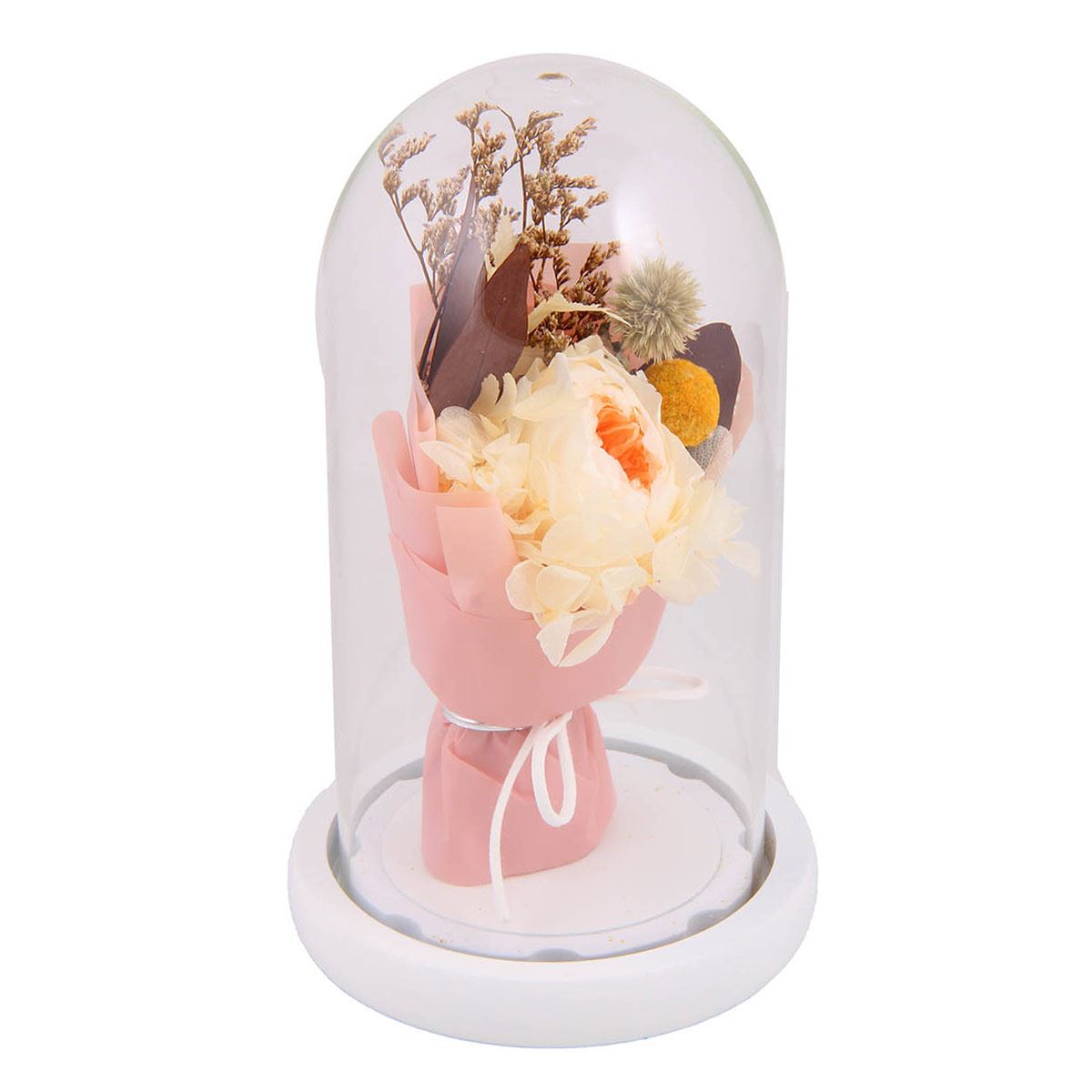 Home Nature bouquet en c&uacute;pula de cristal rouse" 20*10 cm" image number null