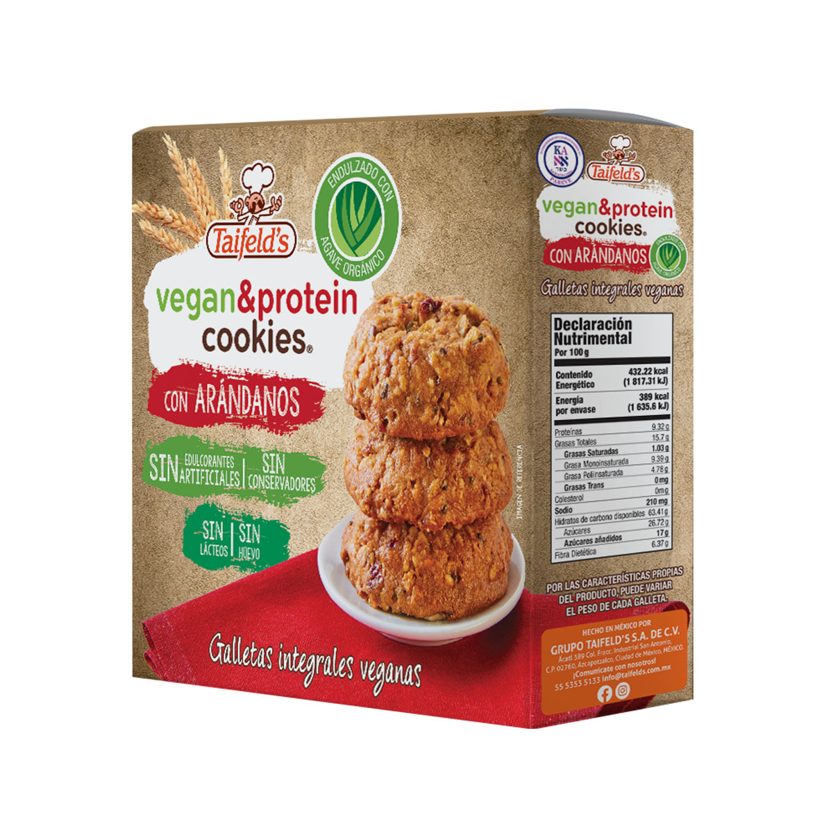 Galletas Integrales Veganas con Arándanos 90 g Taifeld´s image number null