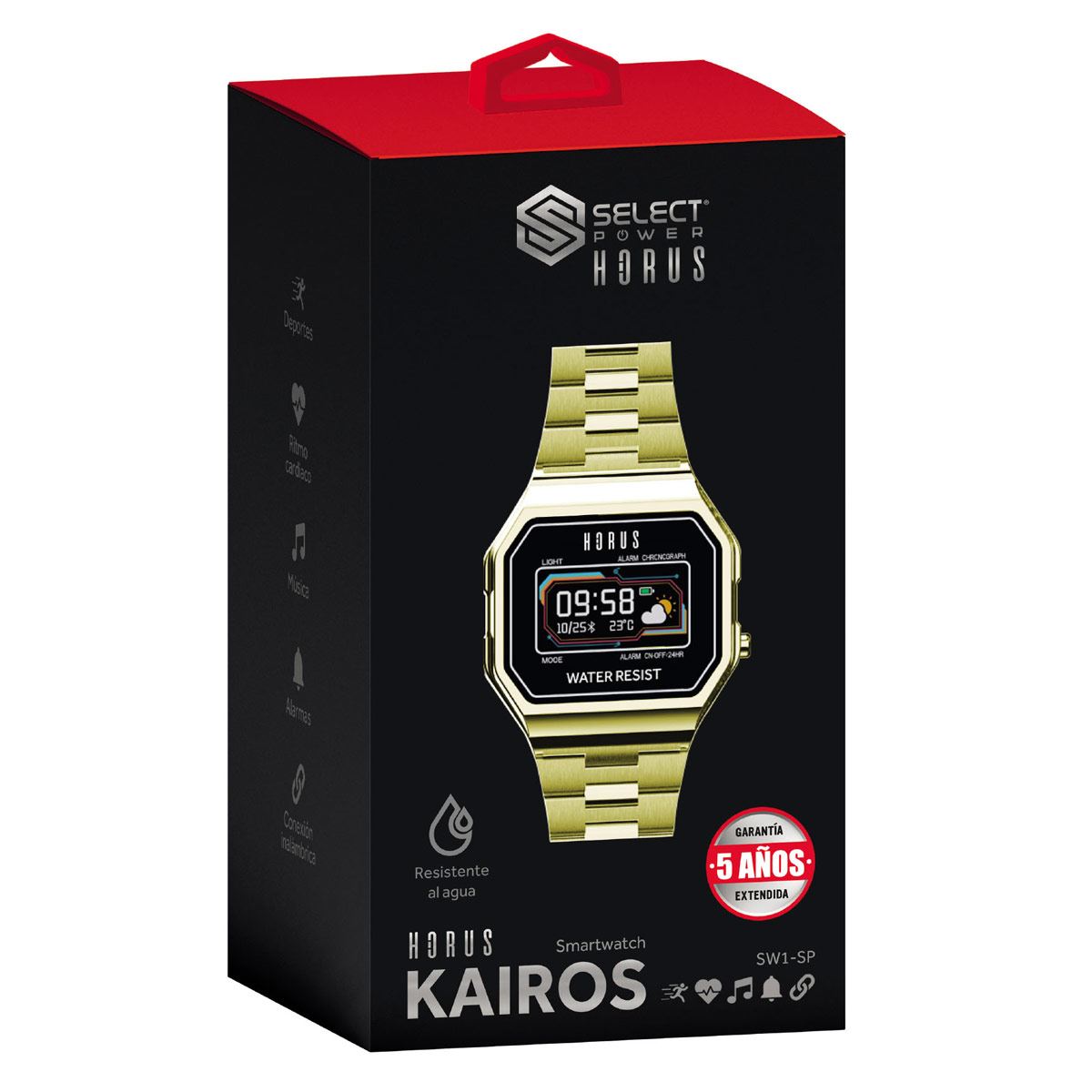 Smartwatch Select Power Horus Kairos Dorado image number null