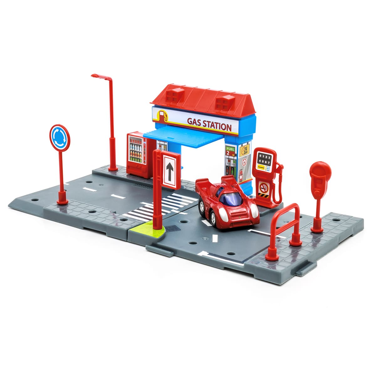 Set Armable WELLY Estación de Gasolina con Vehículo a Escala Porsche 917 km image number null