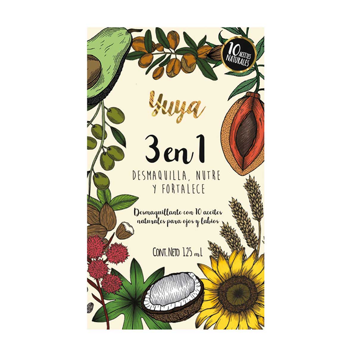 YUYA Desmaquillante 3 en 1 con 10 aceites naturales image number null