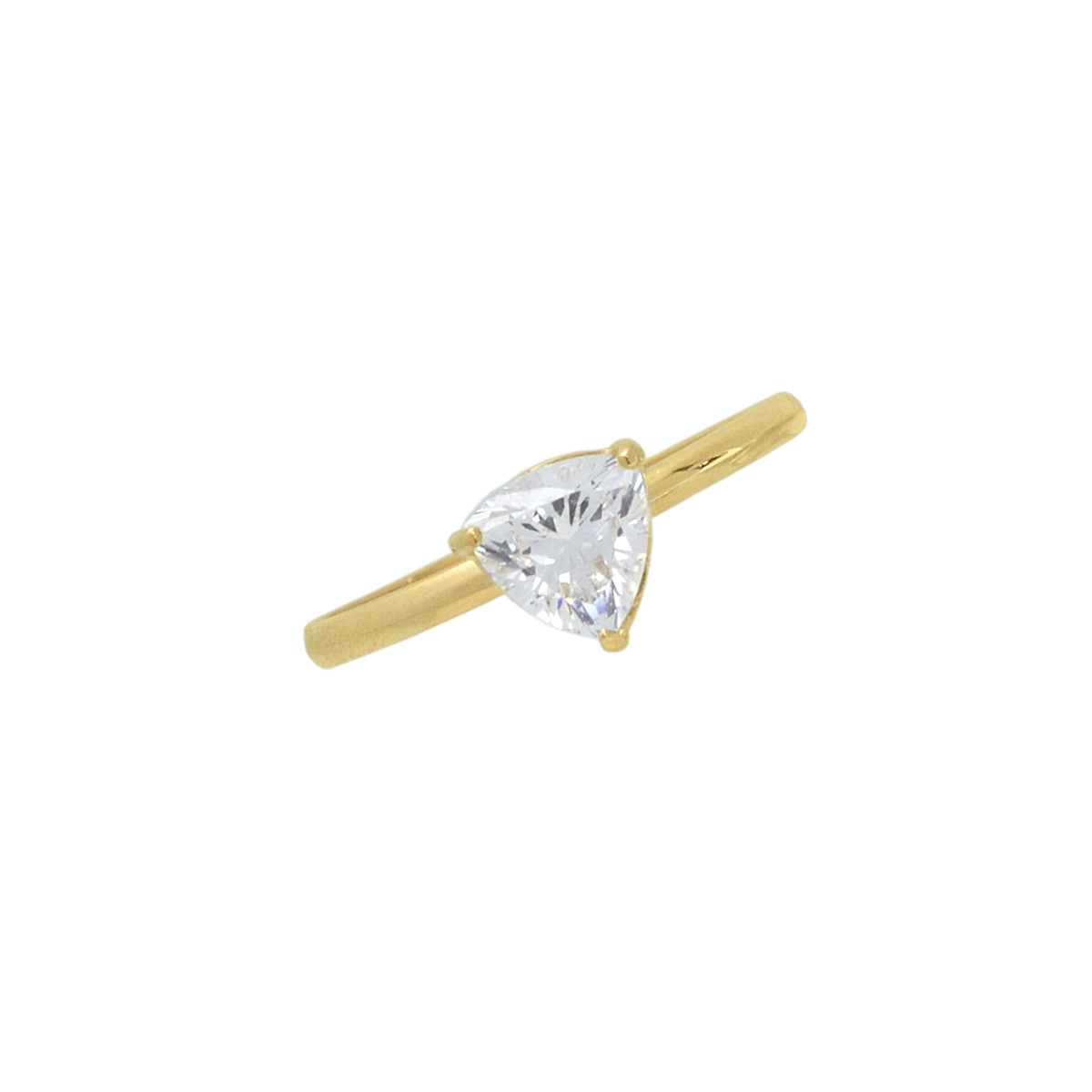 Anillo Zirconia Triangular Oro Amarillo 14K Roca image number null