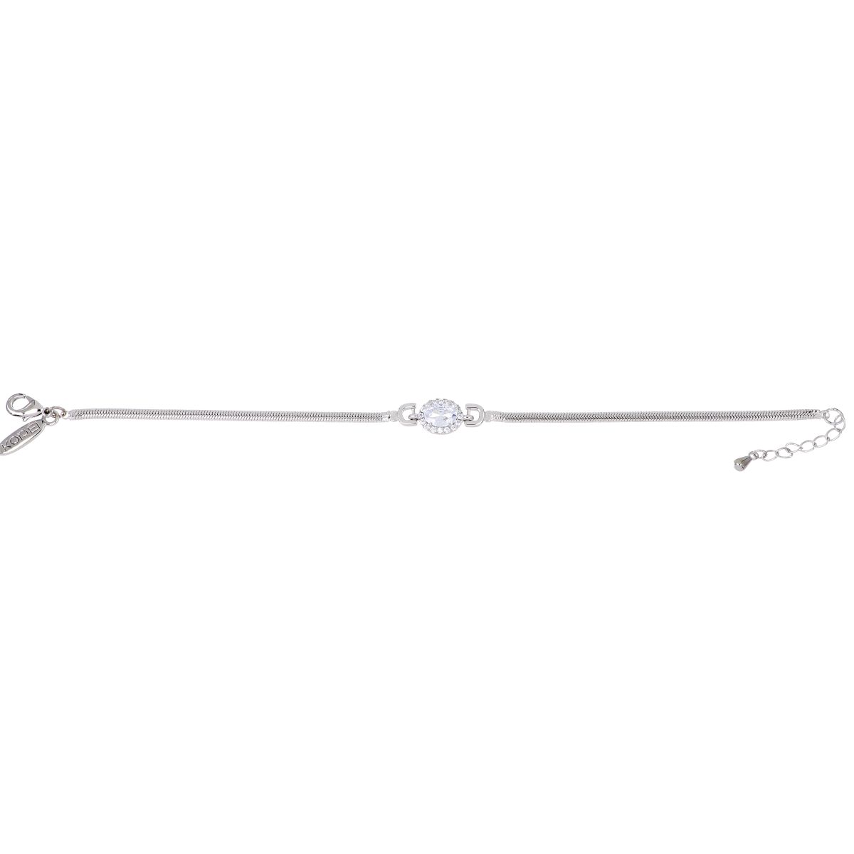 Pulsera Cadena con Circonita Blanca Plata Korei image number null