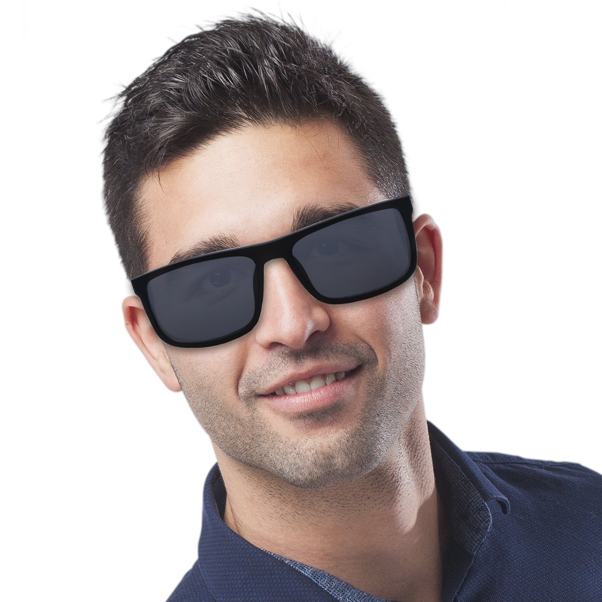 Lentes de Sol Cuadrados Mossimo Rubber negro CA6002NG para Hombre image number null