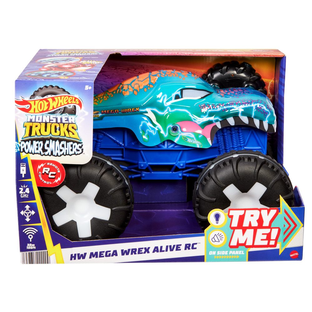 Vehículo de Control Remoto Mega Wrex con Luces y Sonidos Monster Trucks HOT WHEELS image number null