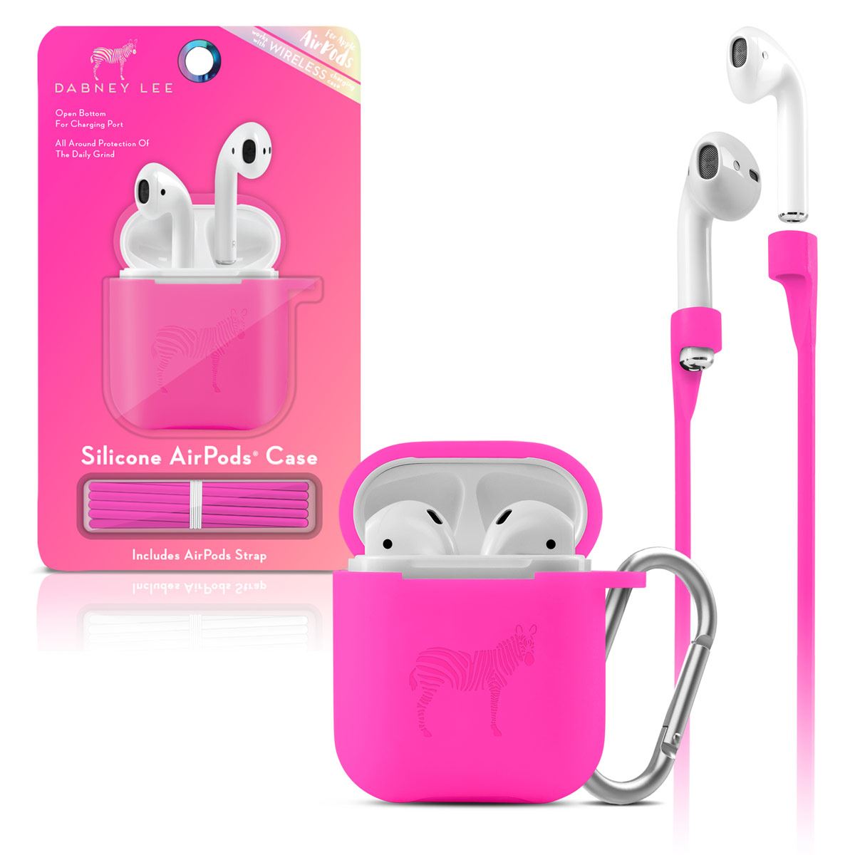 Funda de Silicón para Airpods Rosa Neón Dabney Lee image number null