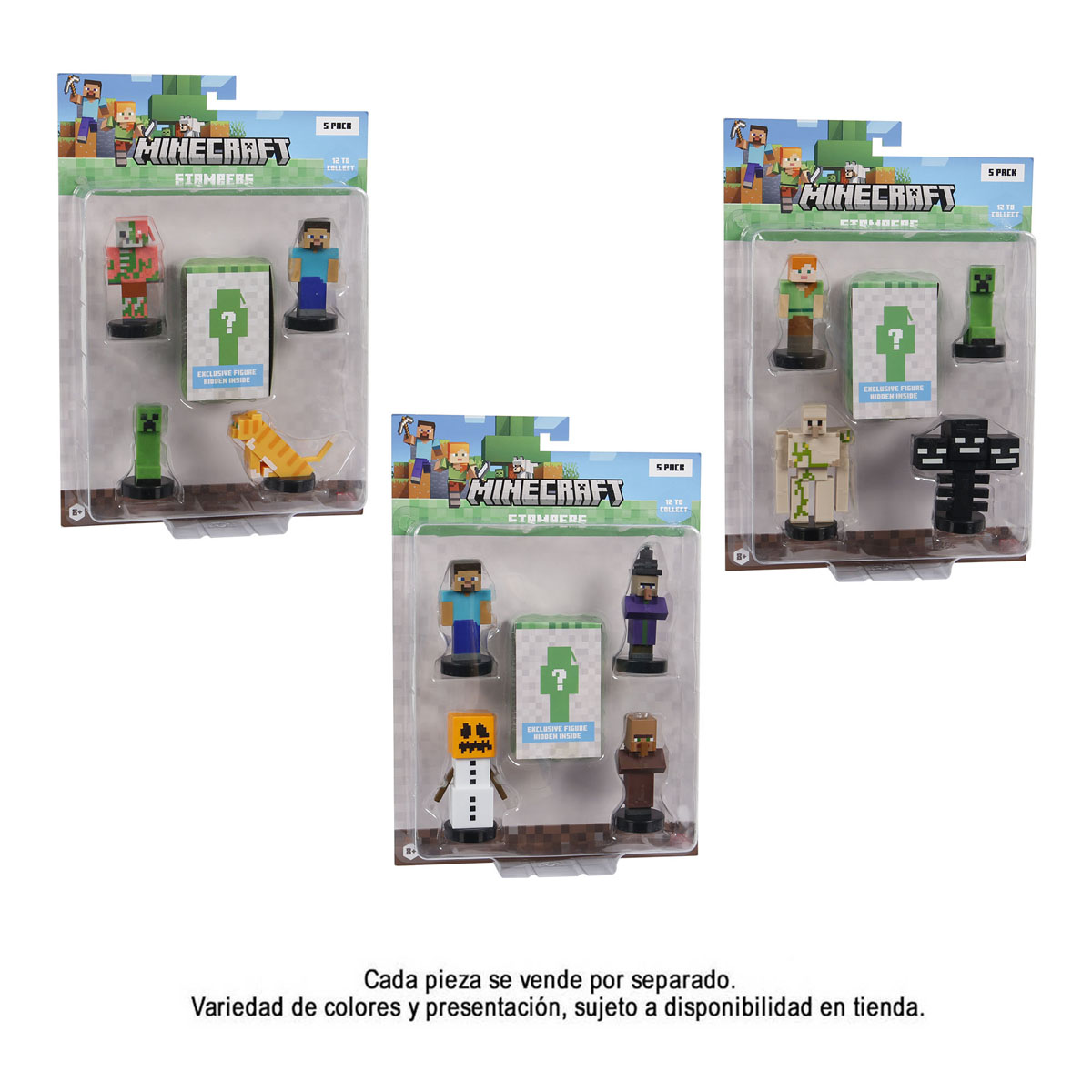 Set de Cinco Figuras MINECRAFT de Colecci&oacute;n Stampers Blister image number null