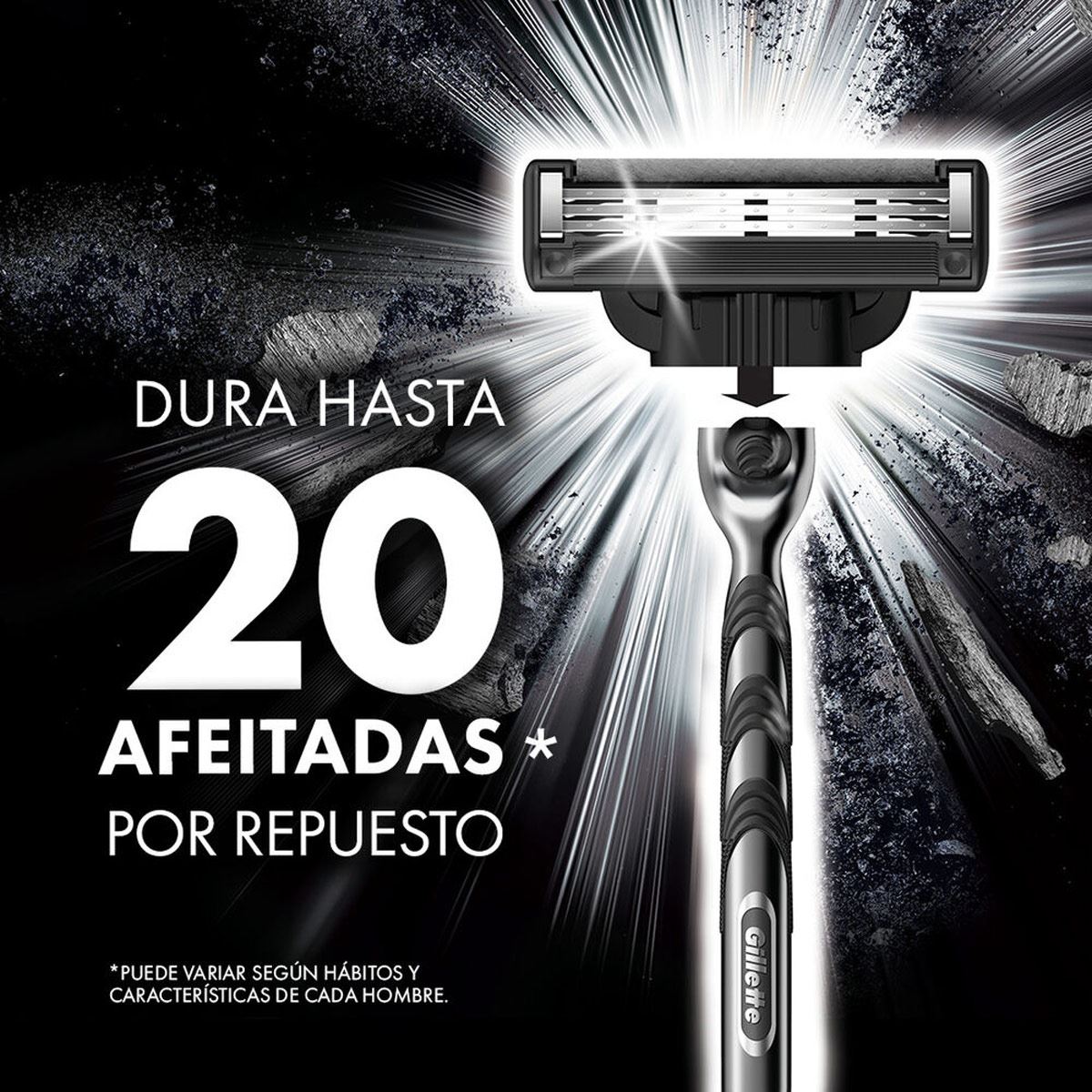 Gillette Mach3 Carbono Repuesto para Rastrillo de Afeitar con Carbón Activado 4 unidades image number null