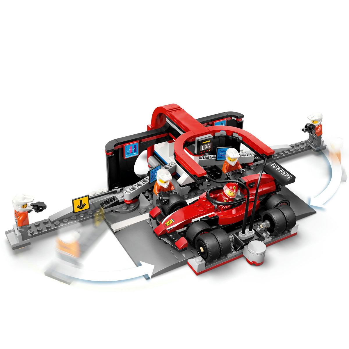 Parada de Pit de F1 y Equipo de Pit con Auto Ferrari image number null