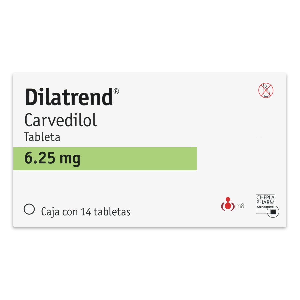 Dilatrend 6.25mg 14 tabletas image number null