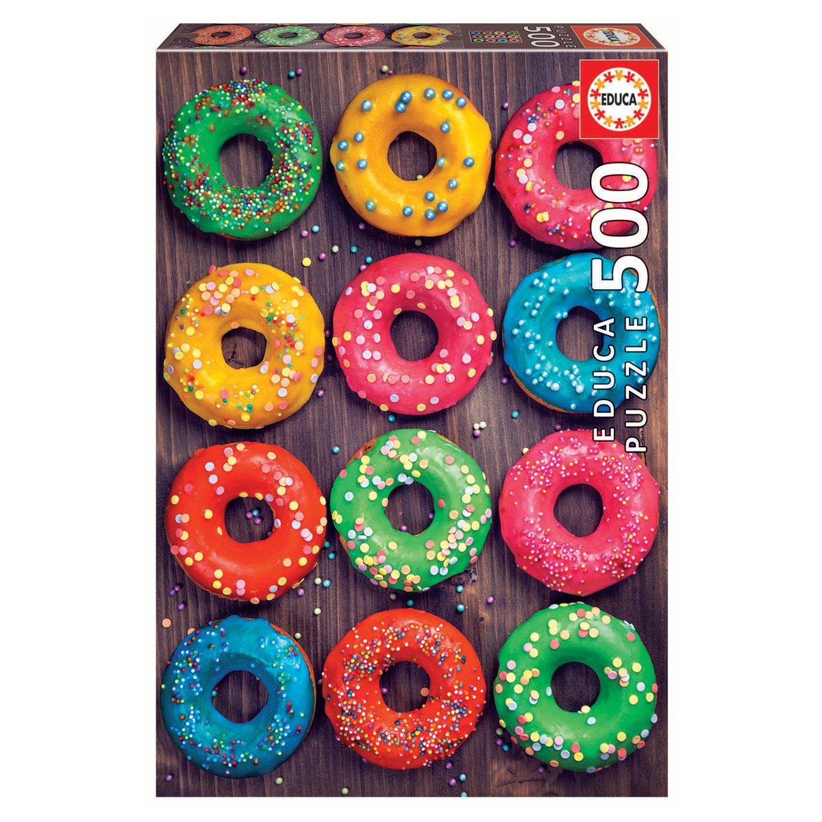 Rompecabezas 500 piezas donas coloridas image number null