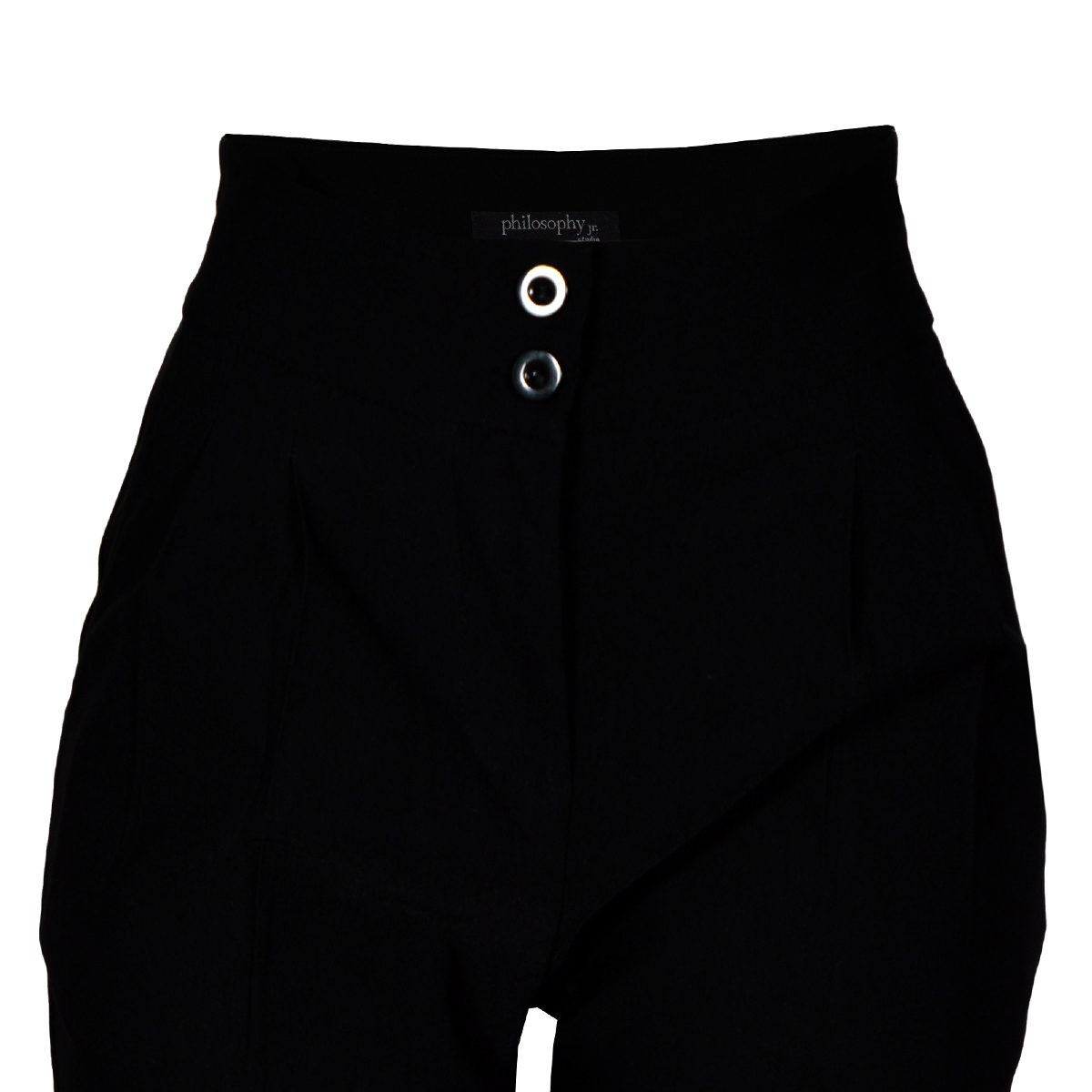 Pantal&oacute;n Recto Liso Philosophy Color Negro Talla Grande para Mujer image number null