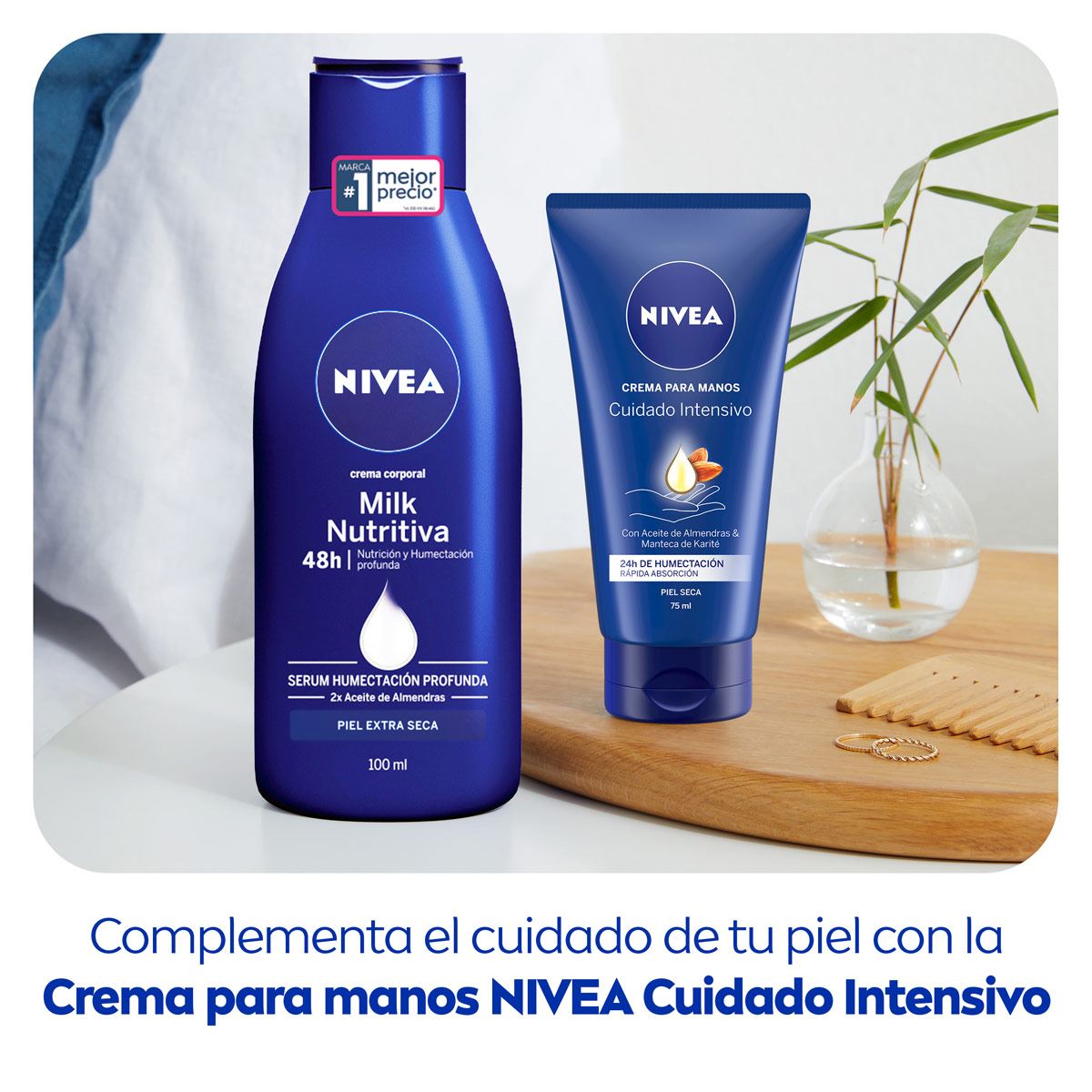 Crema Corporal con Karité para Mujer, Soft Milk 48 horas de Humectación Profunda para Piel Seca, 100 ml image number null