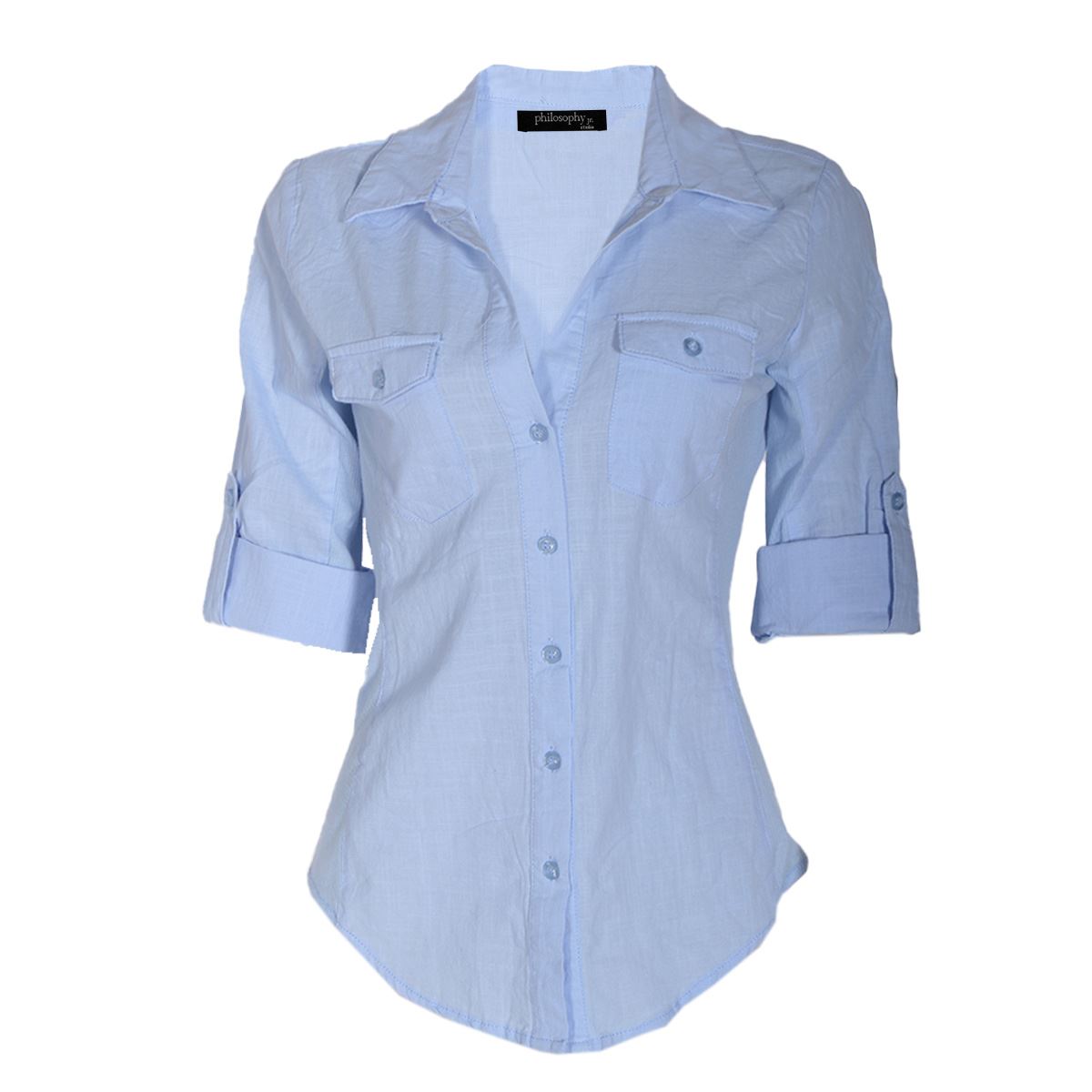 Blusa lisa con elevación en manga para mujer Philosophy Talla Mediana image number null