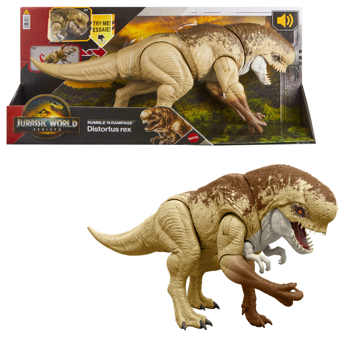 Jurassic World Dinosaurio Rebirth Villano Con Sonido image number null