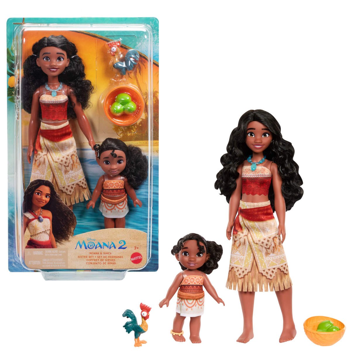 Paquete de 2 Mu&ntilde;ecos Mattel Moana y Simea image number null