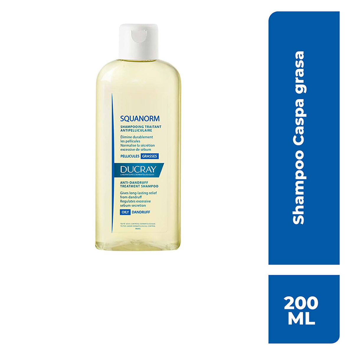 Ducray Squanorm Shampoo Anticaspa para Caspa Grasa 200ml image number null