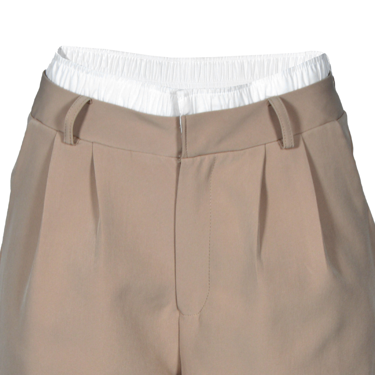 Pantal&oacute;n Recto con Vivos En Cintura Philosophy Color Beige Talla Grande para Mujer image number null