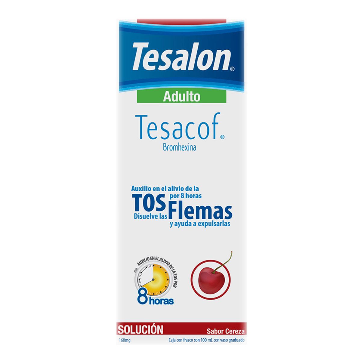 Jarabe para la tos Tesalon  Tesacof Soluci&oacute;n 160 mg Frasco con 100 ml image number null