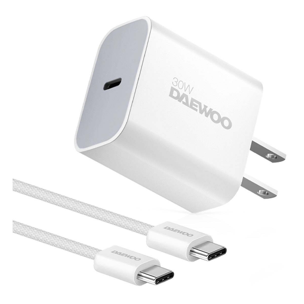 Combo Cargador Daewoo Salida Usb-C 30w + Cable de Carga Tipo C a Tipo C 1m image number null