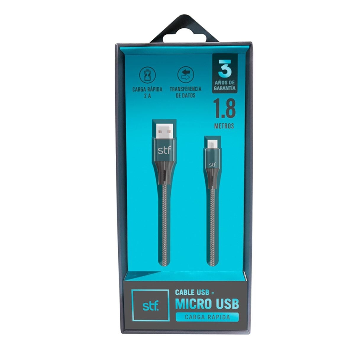Cable STF micro USB carga rápida 1.8 m negro image number null