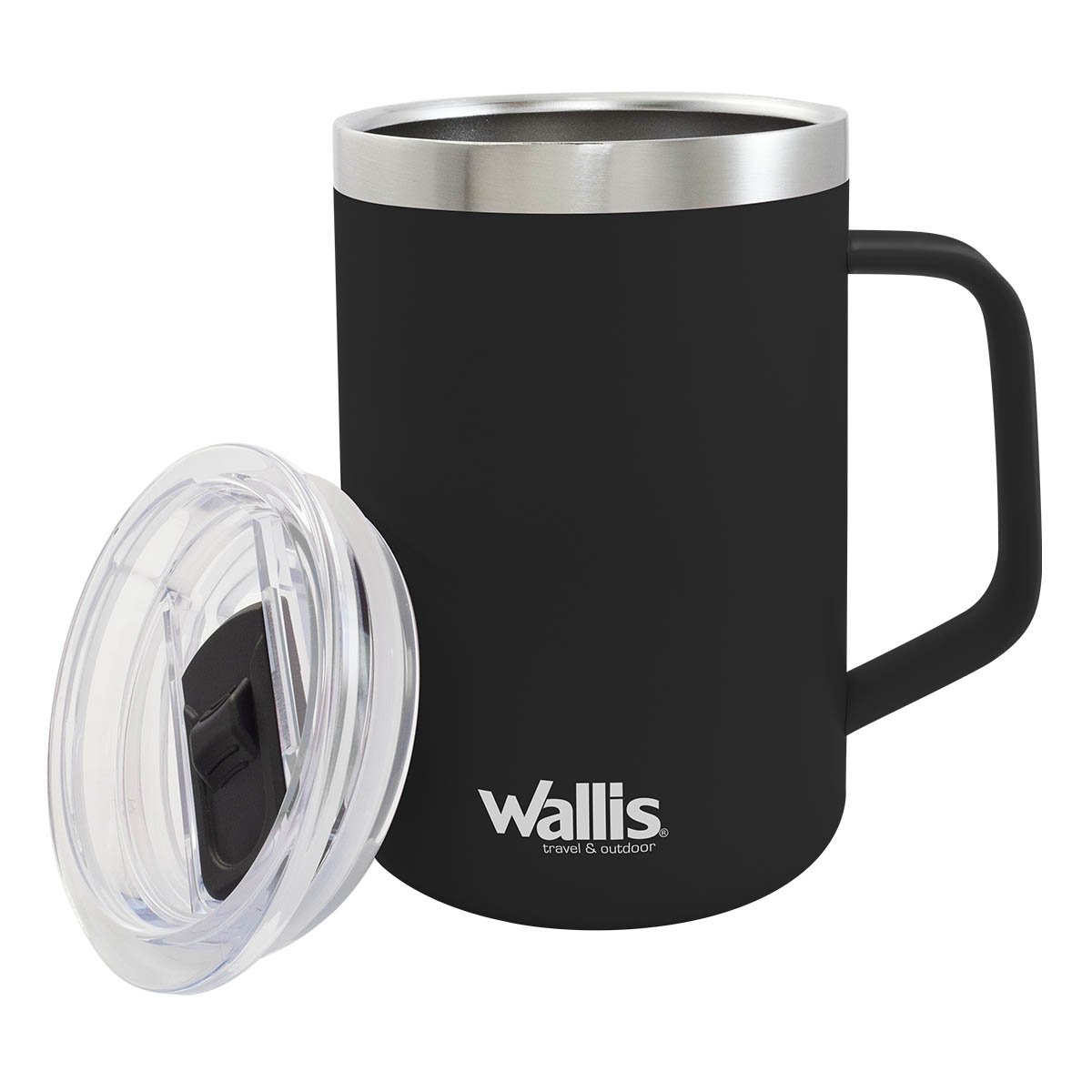 Taza T&eacute;rmica Acero Inoxidable 420 ml Negro Wallis image number null