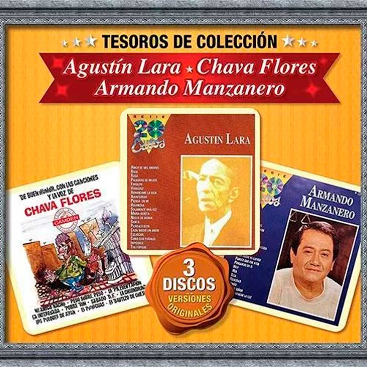 3CDs Tesoros de Colección - Varios (Manzanero, Lara y Flores) image number null