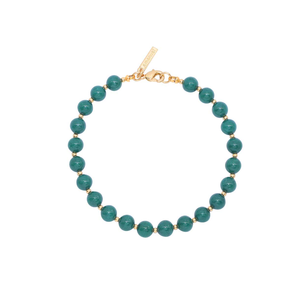 Pulsera En Dorado Con Piedra Natural Jade Verde Emanuel Ungaro image number null