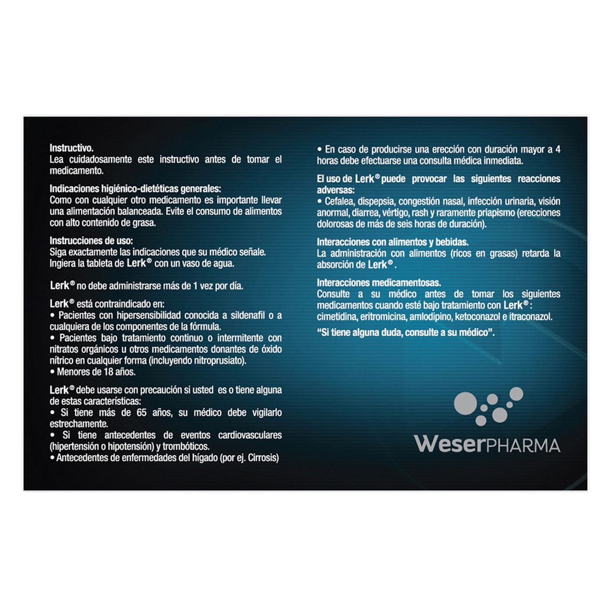 Lerk 50 Mg. Caja con 4 Compimidos. image number null