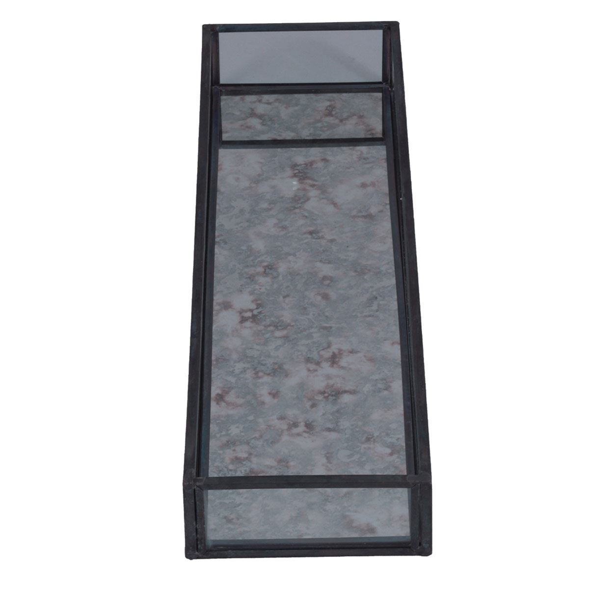 Home Nature joyero cloud rectangular elaborado en cristal con bordes met&aacute;licos 30*8*3 cm image number null