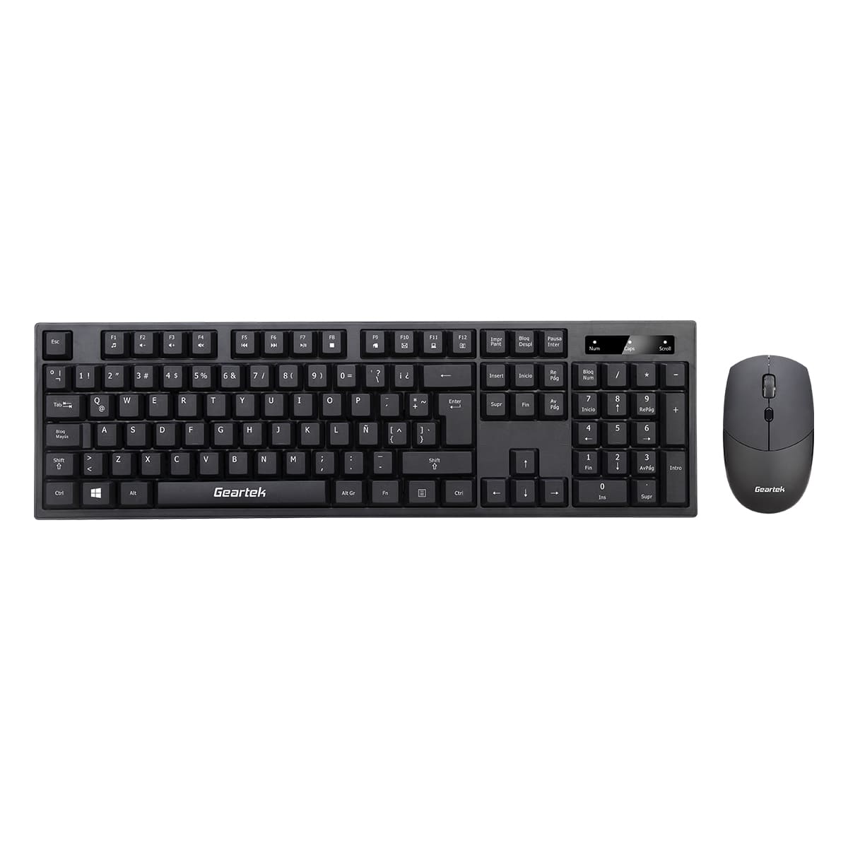 Teclado+ Mouse Inalámbrico Negro Geartek image number null
