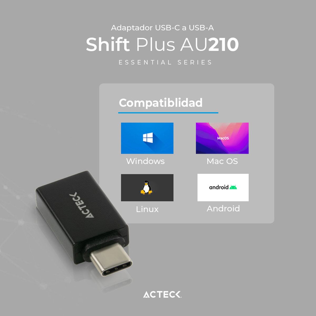 Adaptador USB C a USB A Shift Plus AU210 image number null