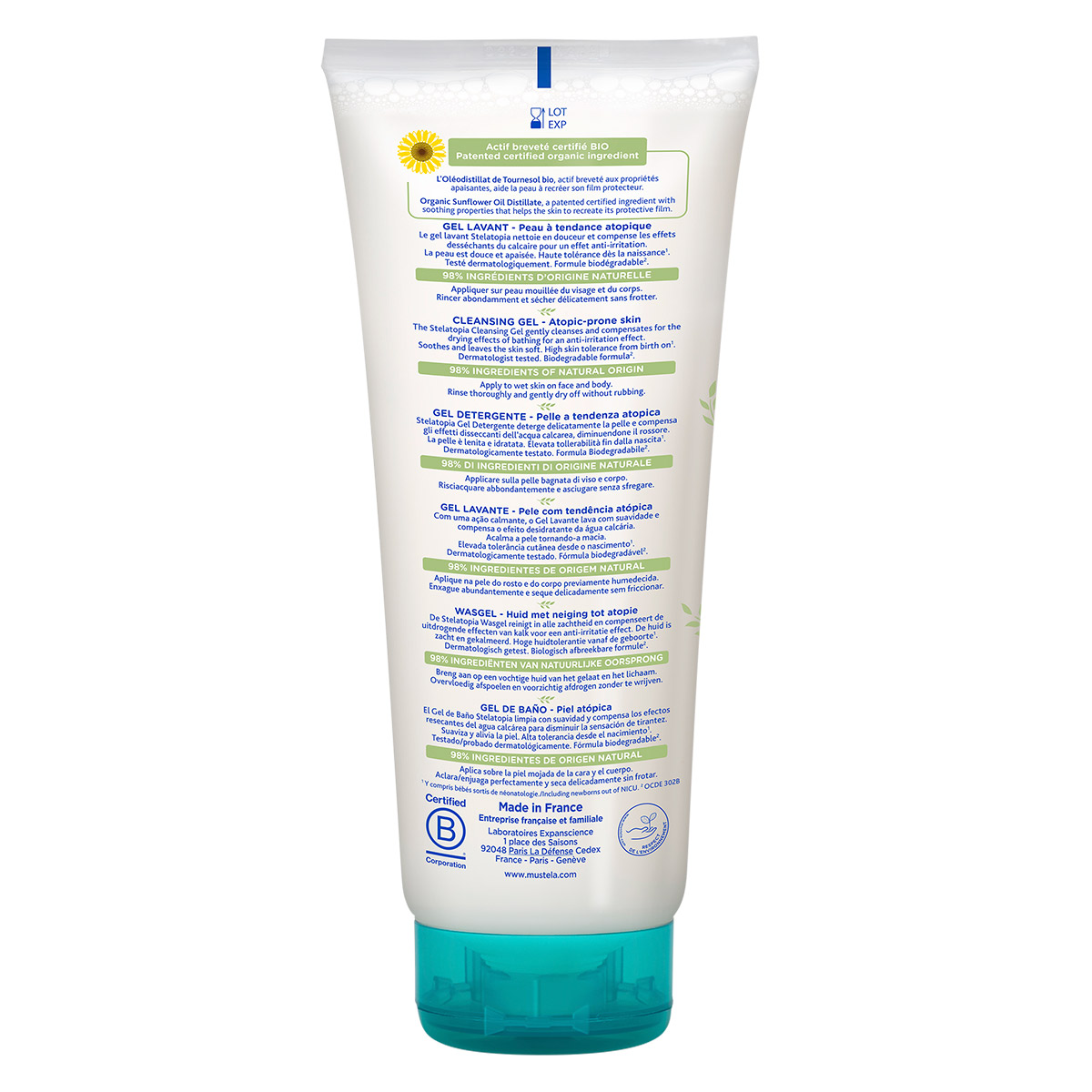 Mustela Stelatopia Gel Lavante para beb&eacute;s y ni&ntilde;os con Piel At&oacute;pica 200ml image number null