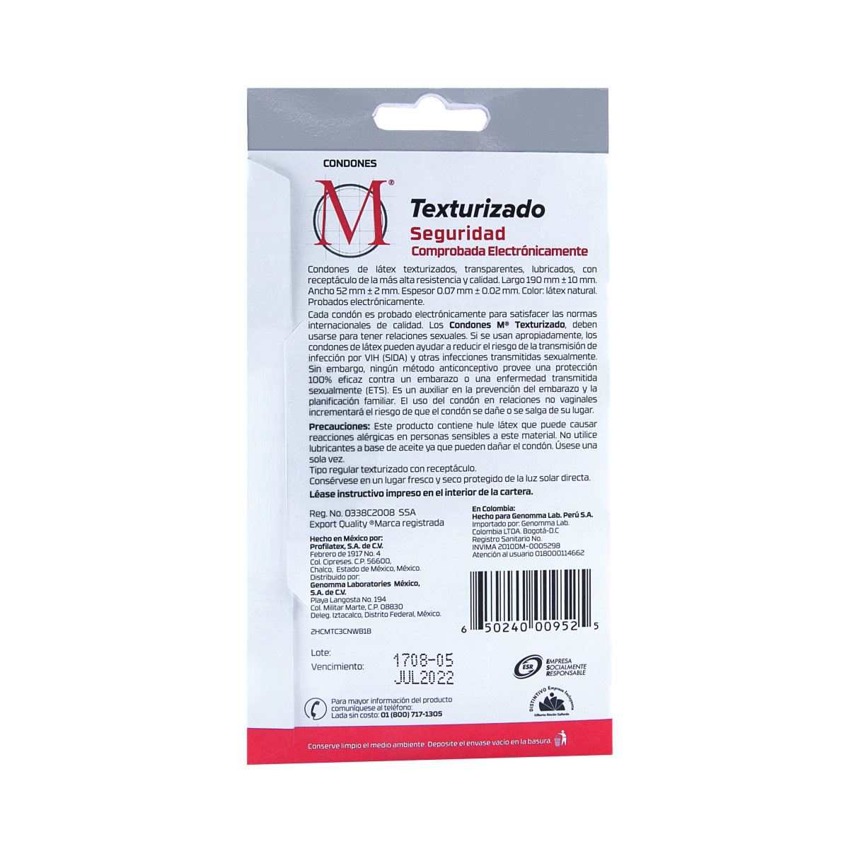Condones M Texturizado image number null