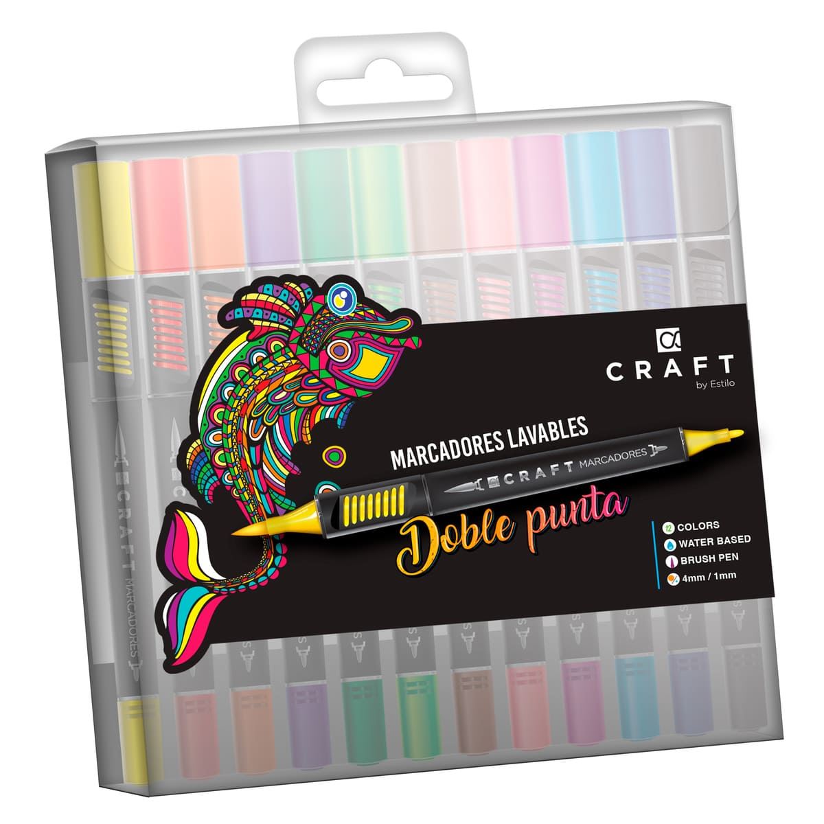 12 Marcadores Craft lavables doble punta image number null
